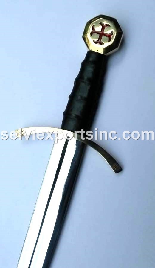 Templar Medieval War Sword Length: 37.5 Inch (In)