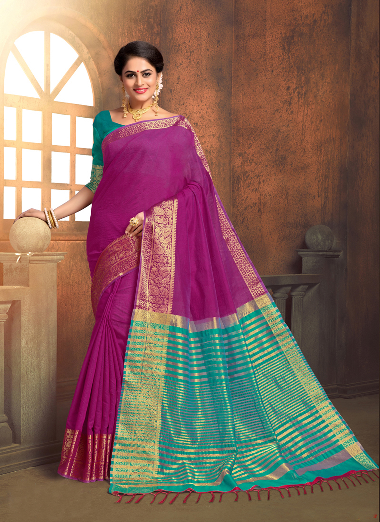 As Per Image Cotton Silk Saree