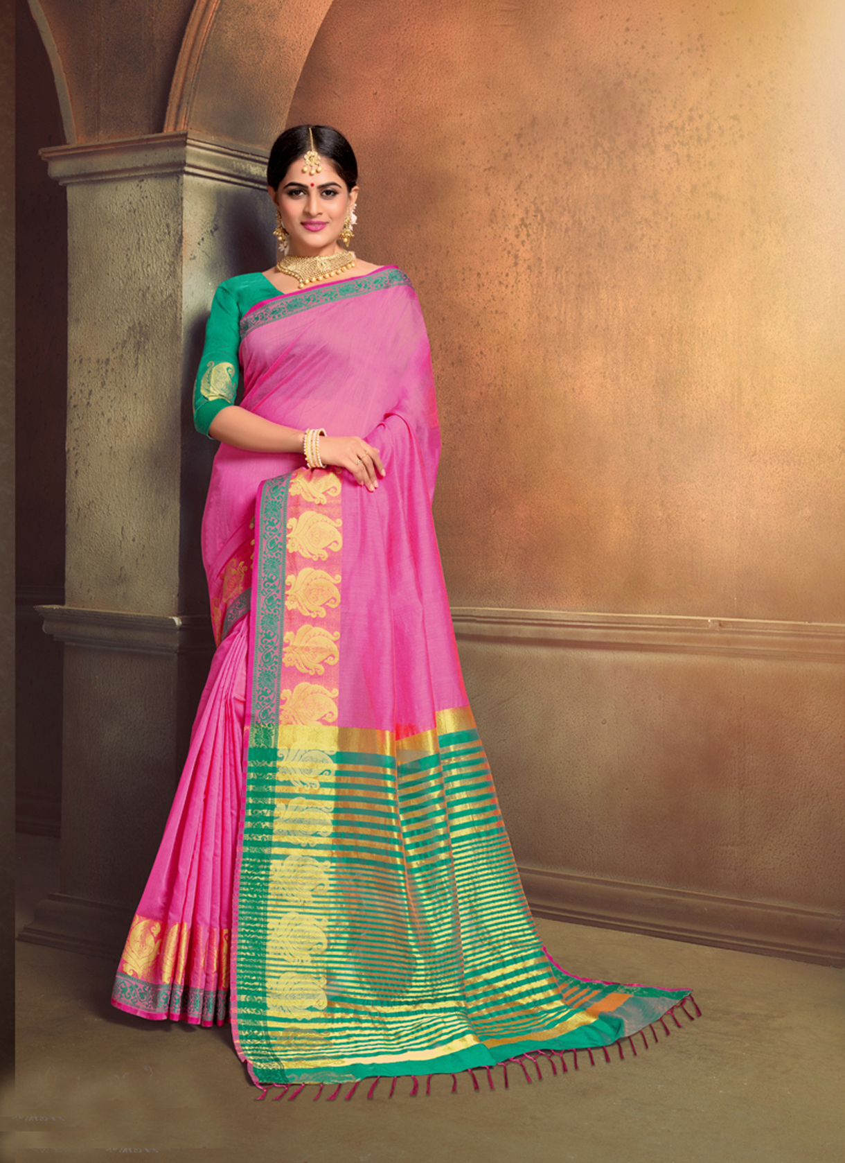 As Per Image Cotton Silk Saree
