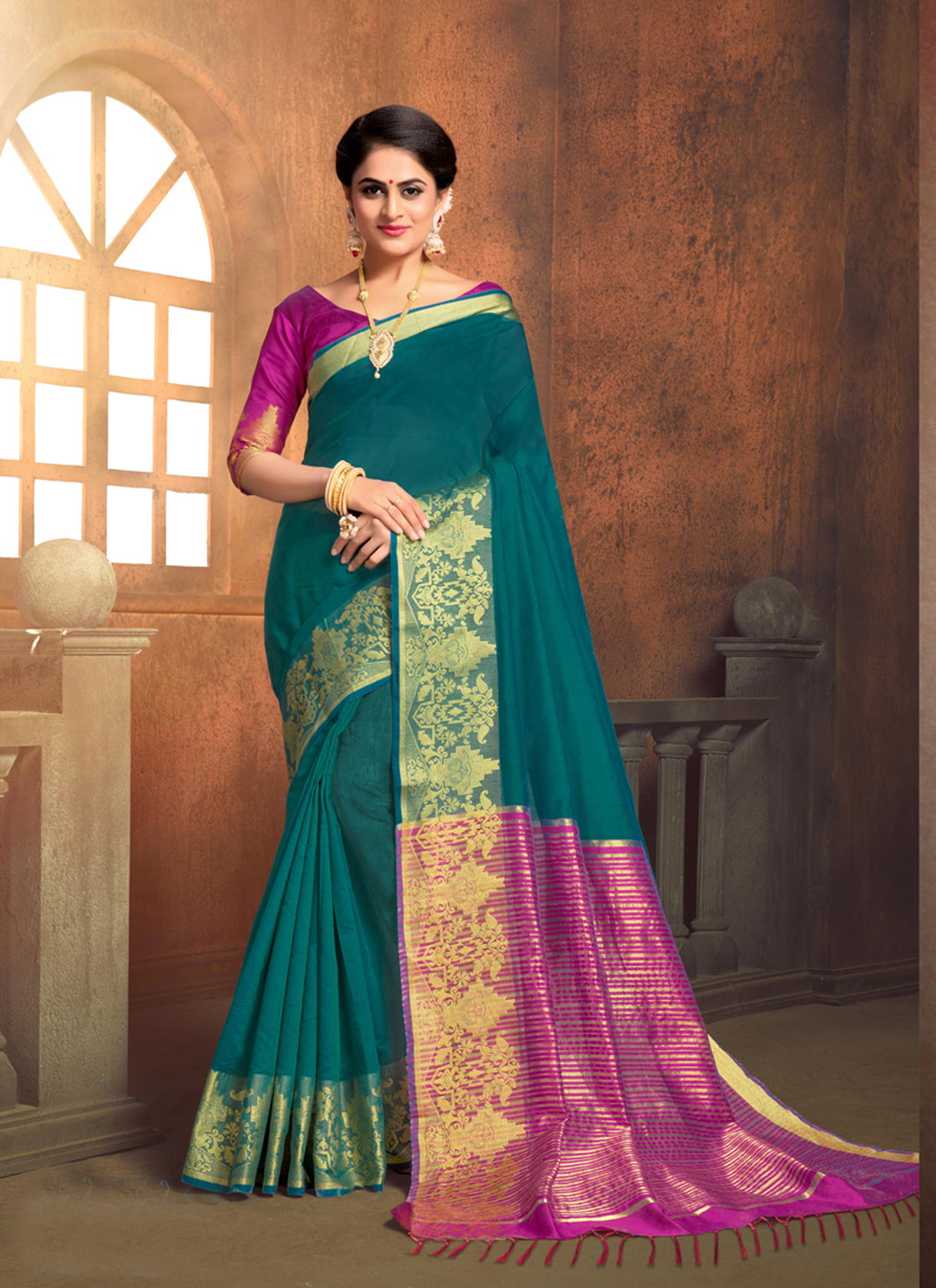As Per Image Cotton Silk Saree
