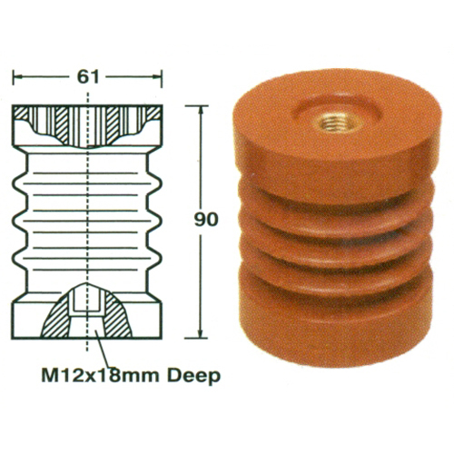HT Electrical Brass Epoxy Moulded - Brass Material, 61x61x90 mm Dimensions, Rated Voltage 35 kV, Thickness 0.5-100 mm | Friction Resistant, Tough Durability, Comfortable Handling