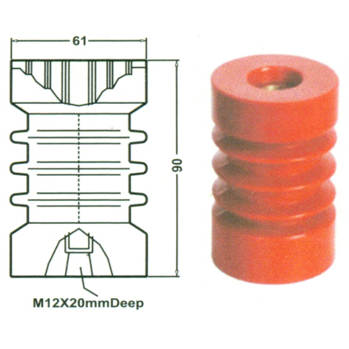 Electrical MS Epoxy Moulded - Heat Resistant Stainless Steel, Dimensions 61x61x90 mm, Insert Size M12x18 / M10x18 / M6x10 | High Strength, Easy Installation
