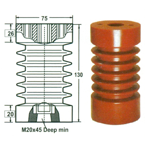 HT 11 75130 MS Epoxy Moulded - 75x75x130mm | Non-Ferrous Metal Alloy, 35kV Rated Voltage, Easy Installation, Chemical Resistant