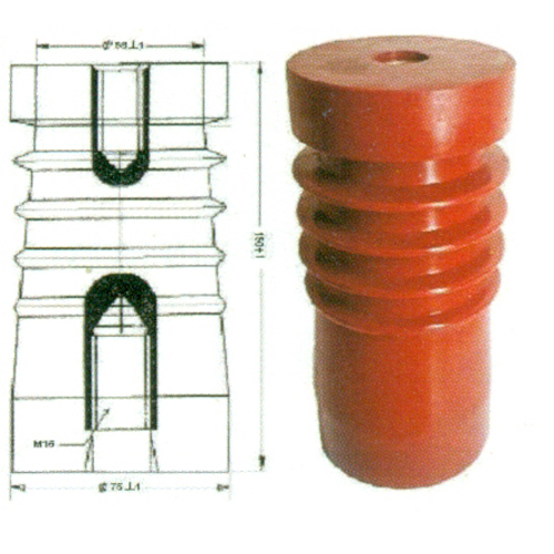 Electrical Brass Epoxy Moulded - Brass, 75x75x150 mm, Rated Voltage 35 kV, M12x36/M16x40 Insert Size, Anti-Corrosive Coating, Rust Resistant