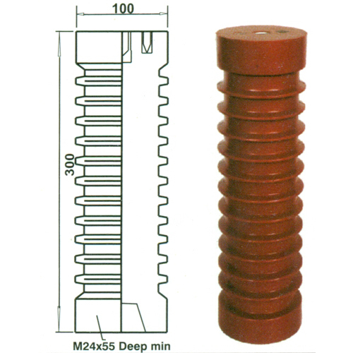 Electrical Insulation - HT 33/100300 MS Epoxy Moulded, Brass Material, Insert Size: M24x55, M16x50, M10x16, 100x100x300 mm Dimensions
