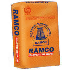Ramco Opc Cement - 50 Kg, Black Color, 53+ Mpa Compressive Strength, Rapid Hardening, 3700 Fineness, 0.10% Max Chloride, 3.5% Max Sulphate