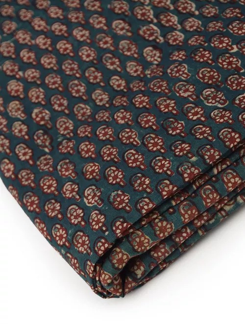 Green Indigo Fadat Block Print Fabric