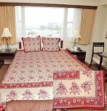 Multi Colour Hand Block Print Bed Sheet