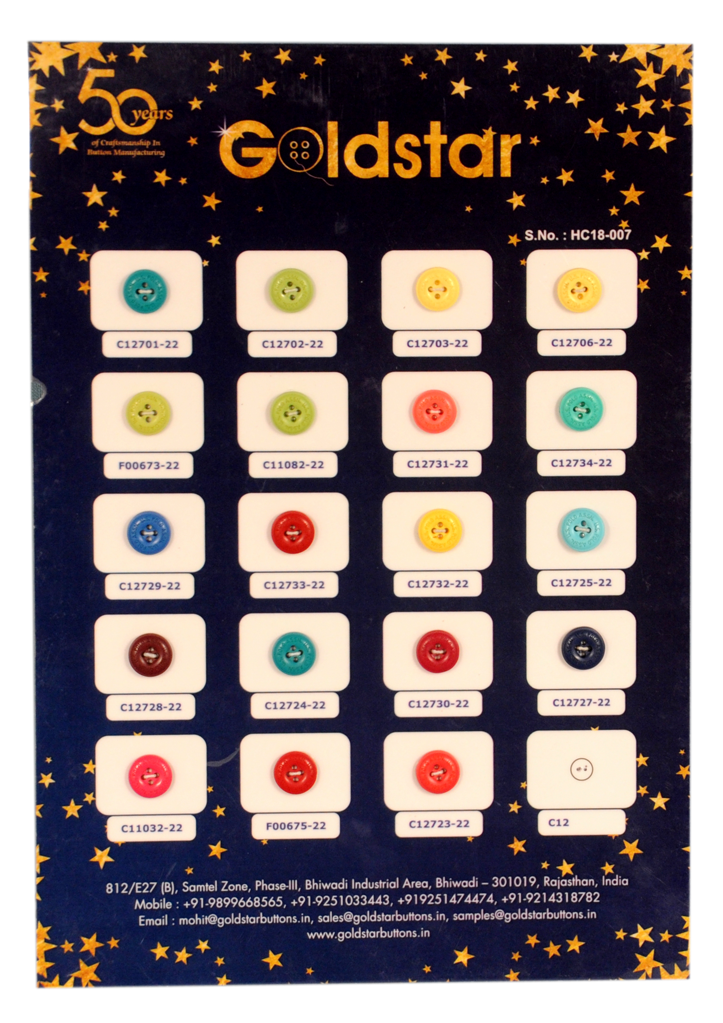 Polyester Buttons - 4 Holes, Multi-colored Round Design | Plain Technique, Durable Polyester Material