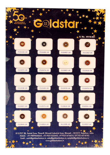 Polyester Buttons - Customized Size, Multi-Color, Round Shape, 4 Holes Design | Durable Plastic Material