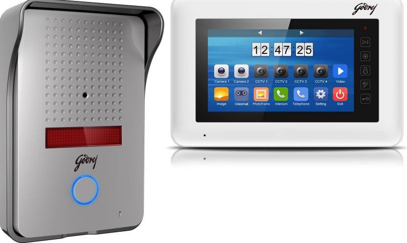 White Godrej Video Door Phone