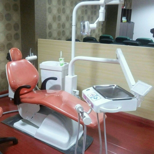 Electrical Dental Chair - Electric Power 220-440 Volt, Pink-White Color | Ergonomic Design, Pneumatic Height Adjuster, Intelligent Digital Control System