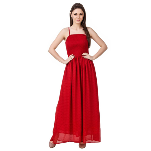 Red Ladies Floor Length Gown