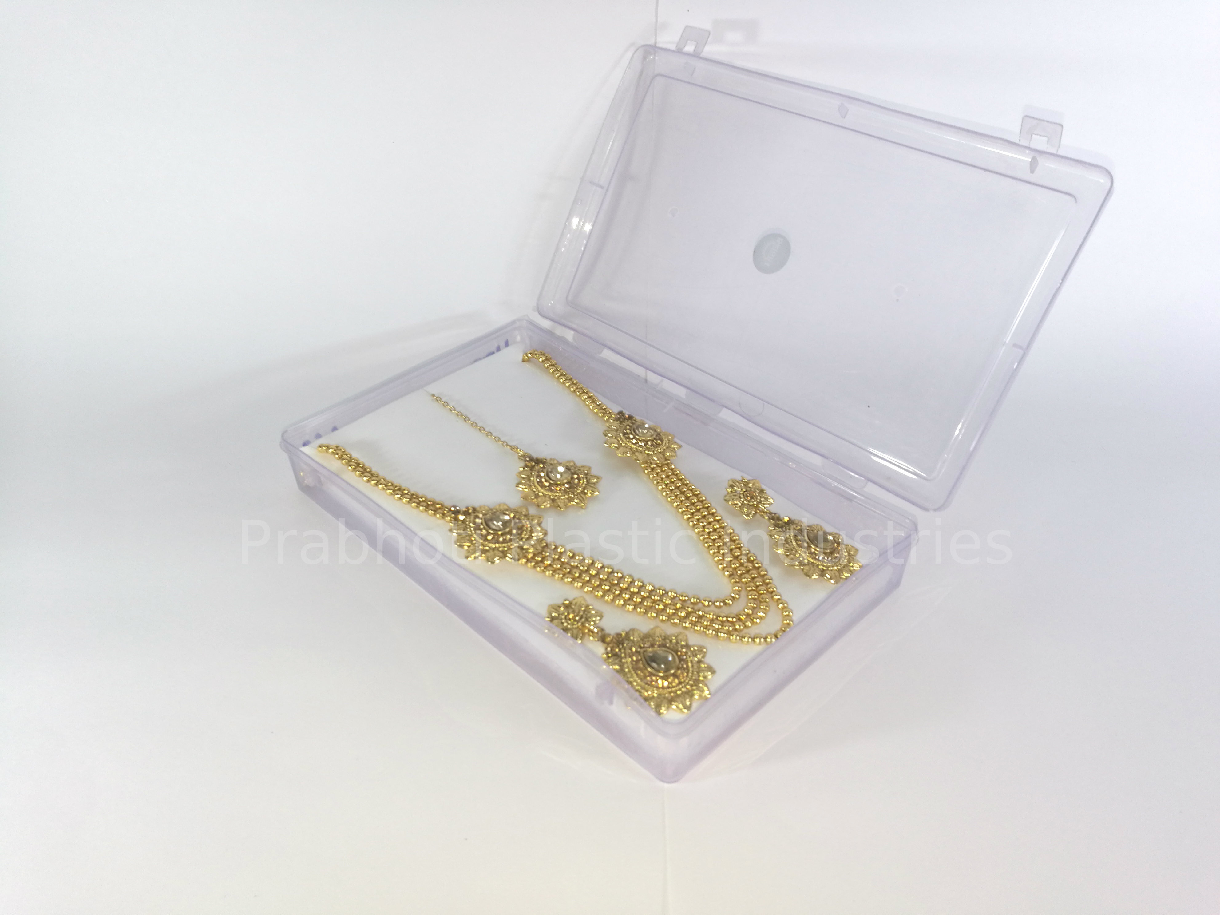 Rectangle Transparent Plastic Box With Hinges Kwality Short Height - Can Be Used For Jewelry Packing