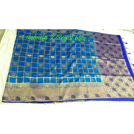 Chiffon Bonga Silk Elephant Rich Pallu Contrast With Contrast Plain