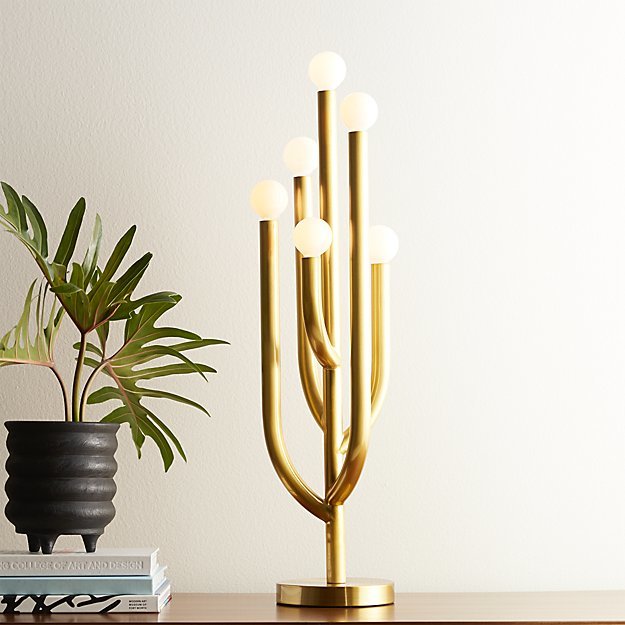 Gold Two Headed Table Lamp