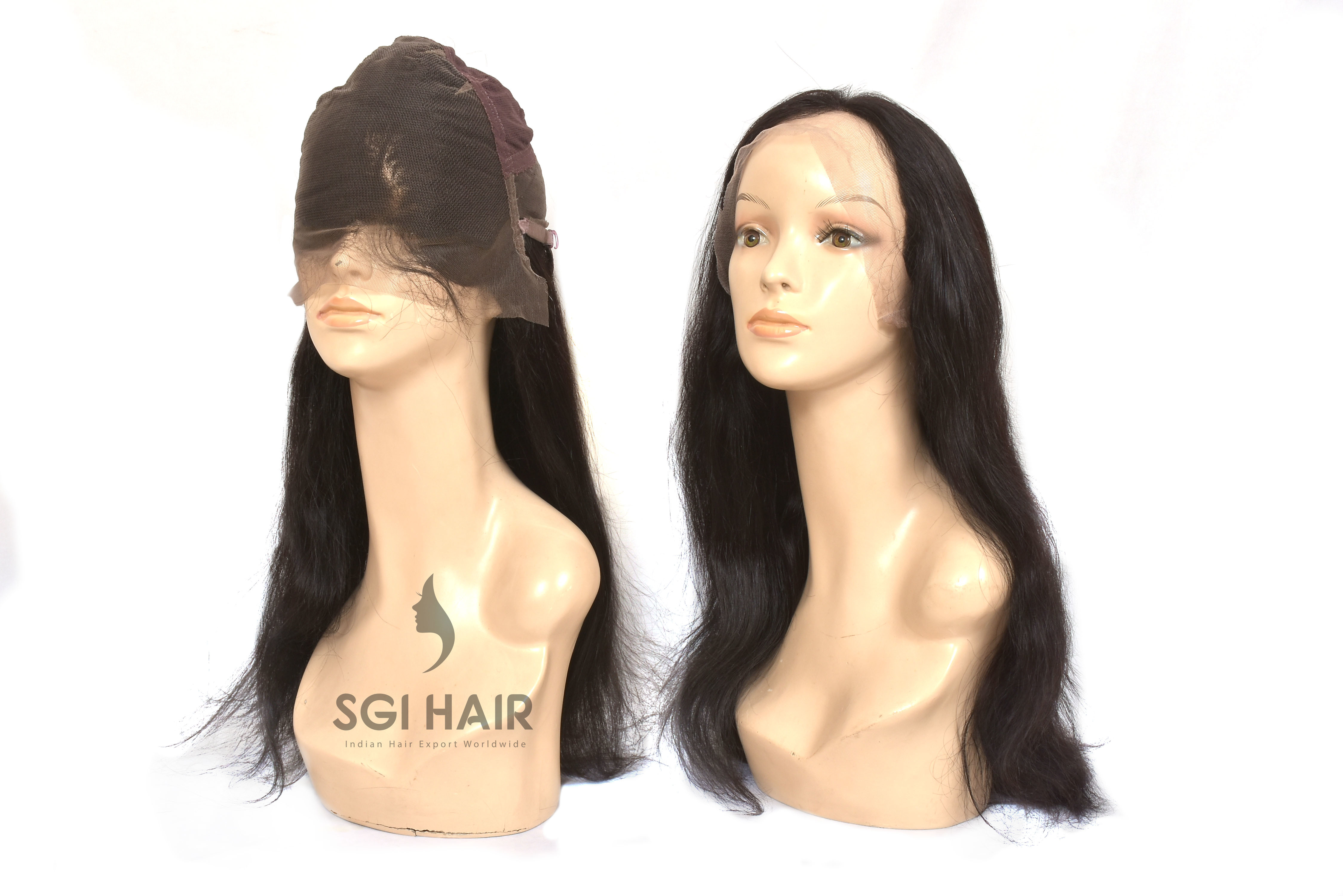 Black Indian Human Hair Full Lace Wig