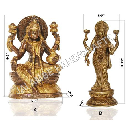 पीतल की लक्ष्मी की प्रतिमा