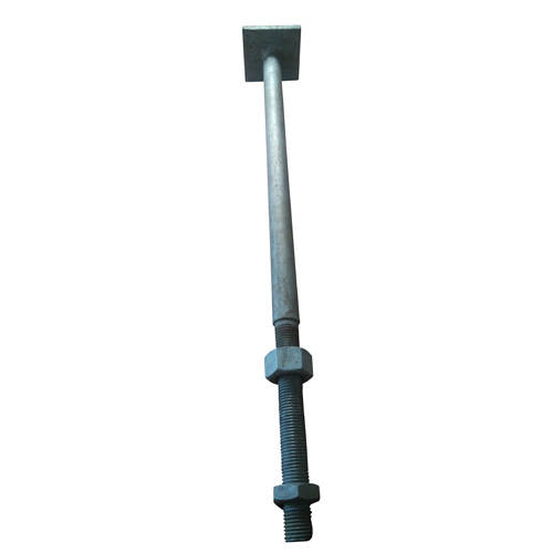 Foundation Bolt - Galvanized Steel Alloy, Long Strong Structure, Flat Square Head, Threaded Design | High Load Capacity, Long Service Life, Structural Stability