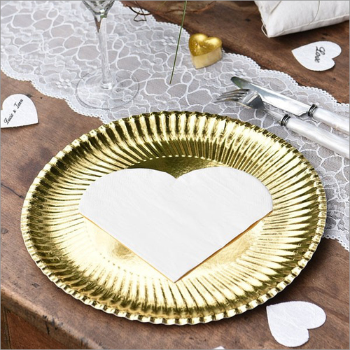 Designer Paper Plates - 6 to 7 Inch , Golden Color, Eco-Friendly, Biodegradable, Custom Design, Perfect for Event and Party Supplies