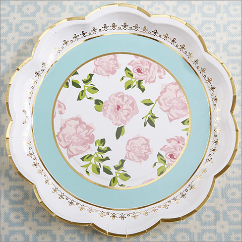 Designer Paper Plates - 6 to 7 Inch, White & Pink | Eco-Friendly, Biodegradable, Custom Design, Perfect for Events & Parties