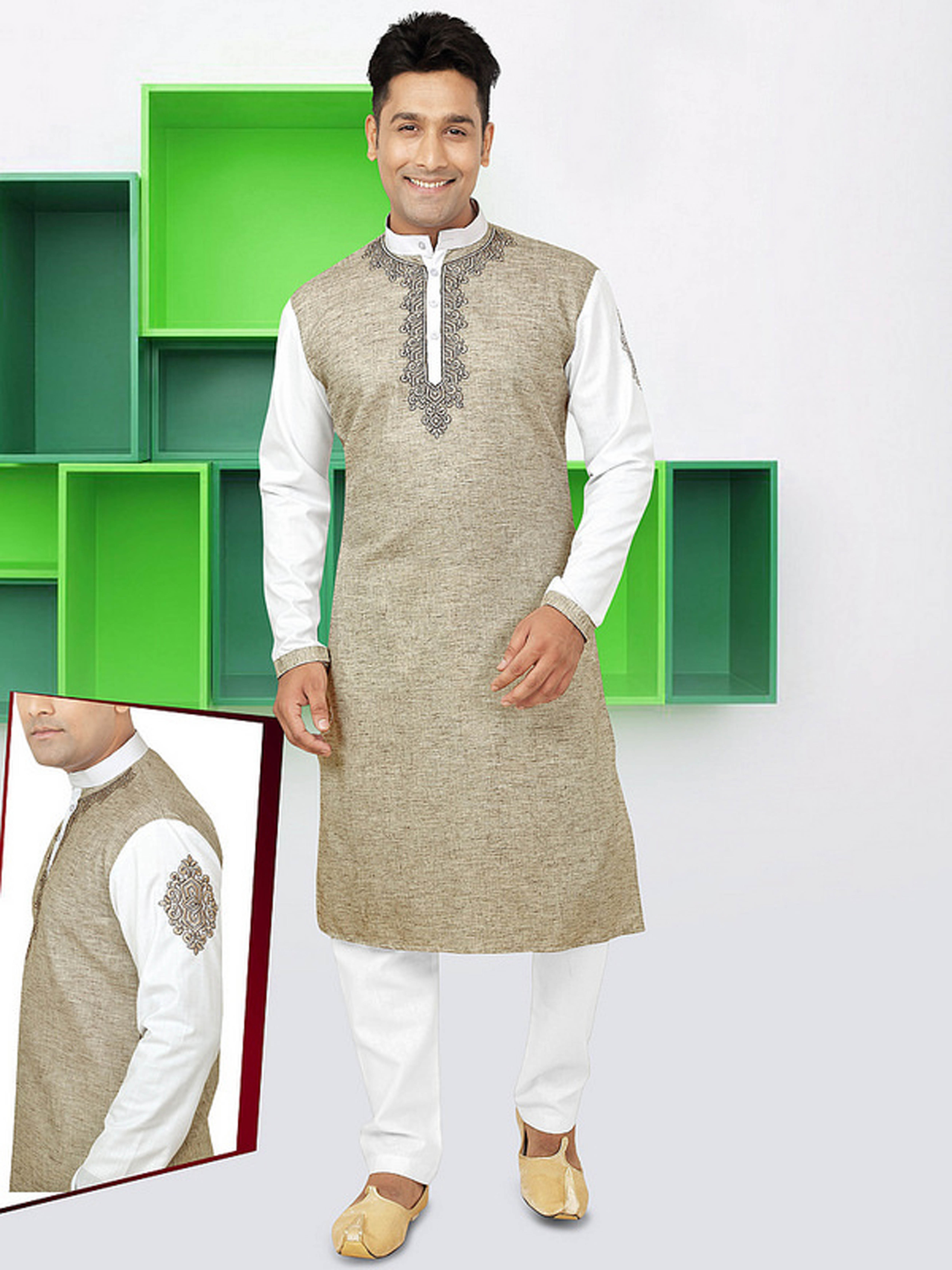 Sherwani - Cotton Polyester Material Sizes 36 To 50 Embroidered Closure | Standard Collar Modern Style Plain Pattern Designed For Men