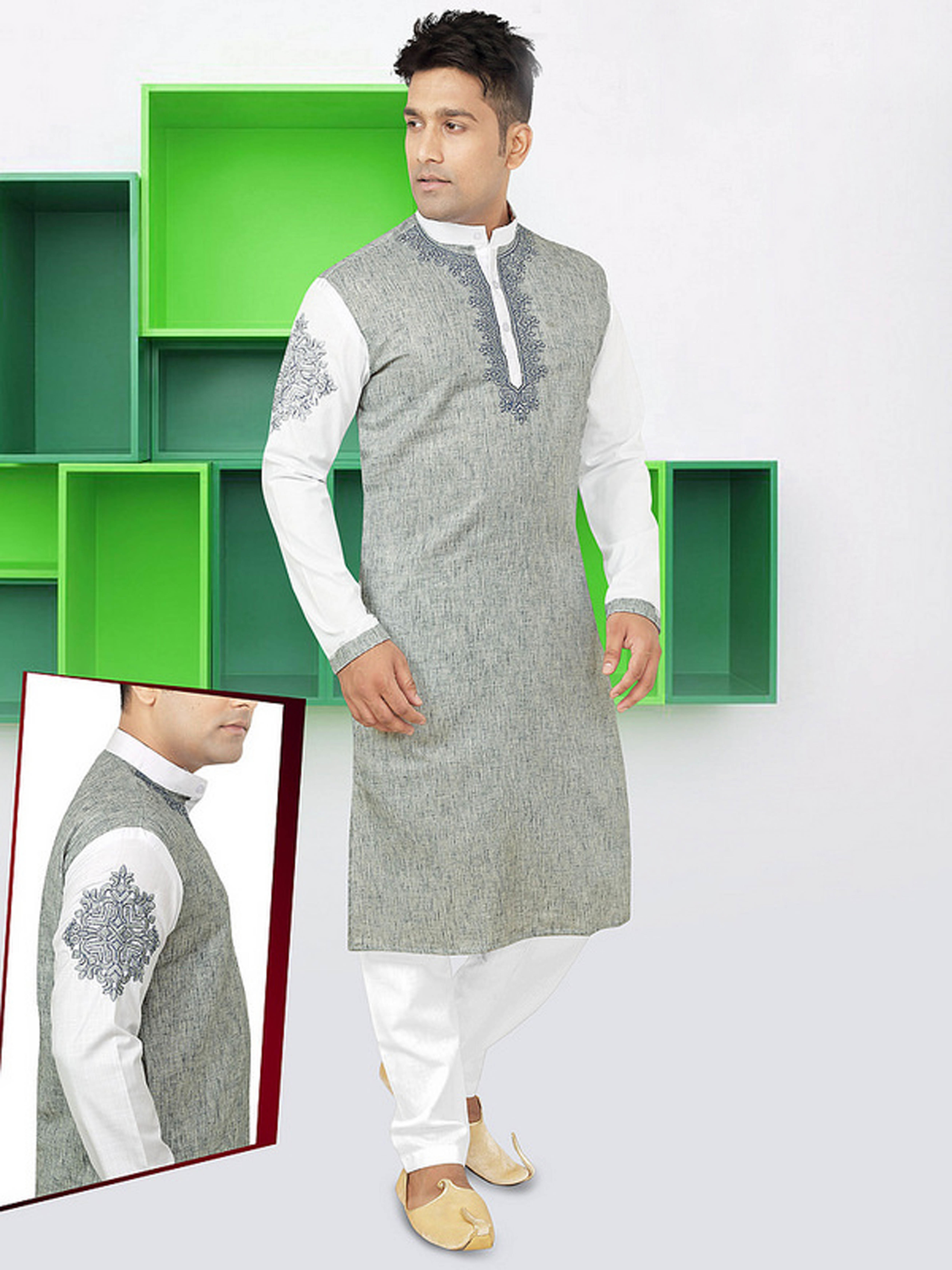 Sherwani - Cotton Polyester Material Sizes 36 To 50 Embroidered Closure | Standard Collar Modern Style Plain Pattern Designed For Men