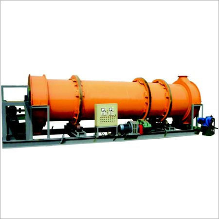 Industrial Rotary Dryer - Metal Construction, Semi-Automatic Orange & Black Design | Human Machine Interface Control, Warranty Included