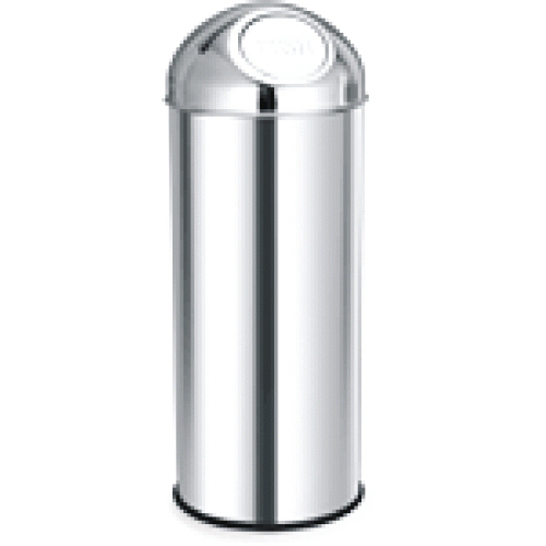 Steel Bin Push Can - Durable Stainless Steel, Various Sizes and Shapes, Easy Push Opening Mechanism