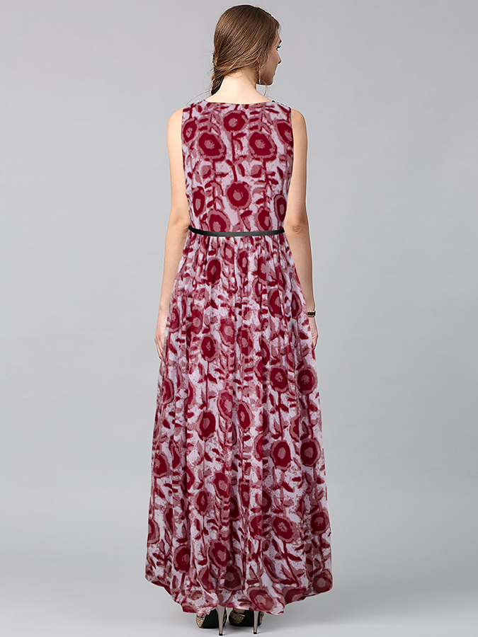 Maroon Ladies Gown Dresses