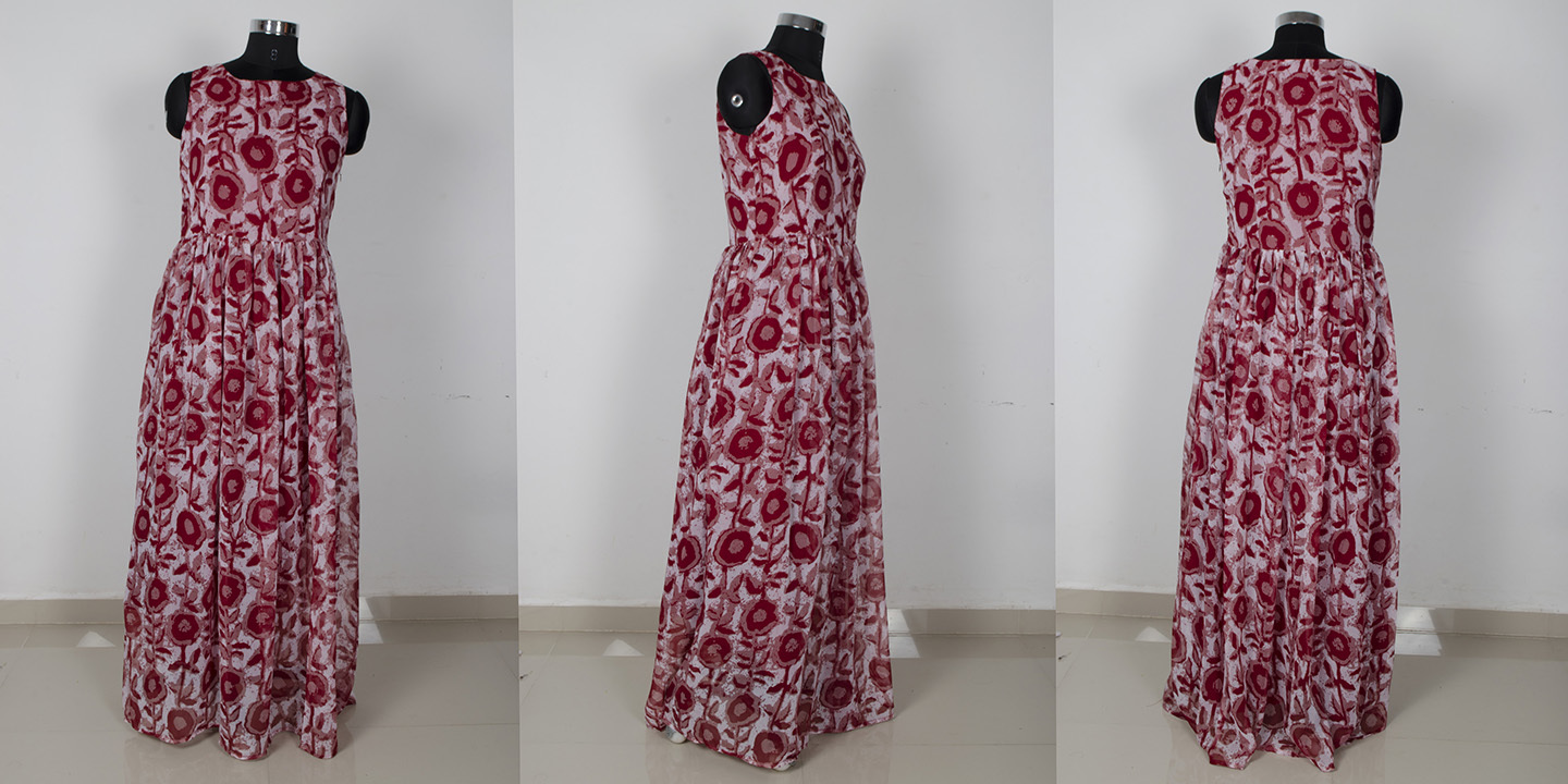 Maroon Ladies Gown Dresses