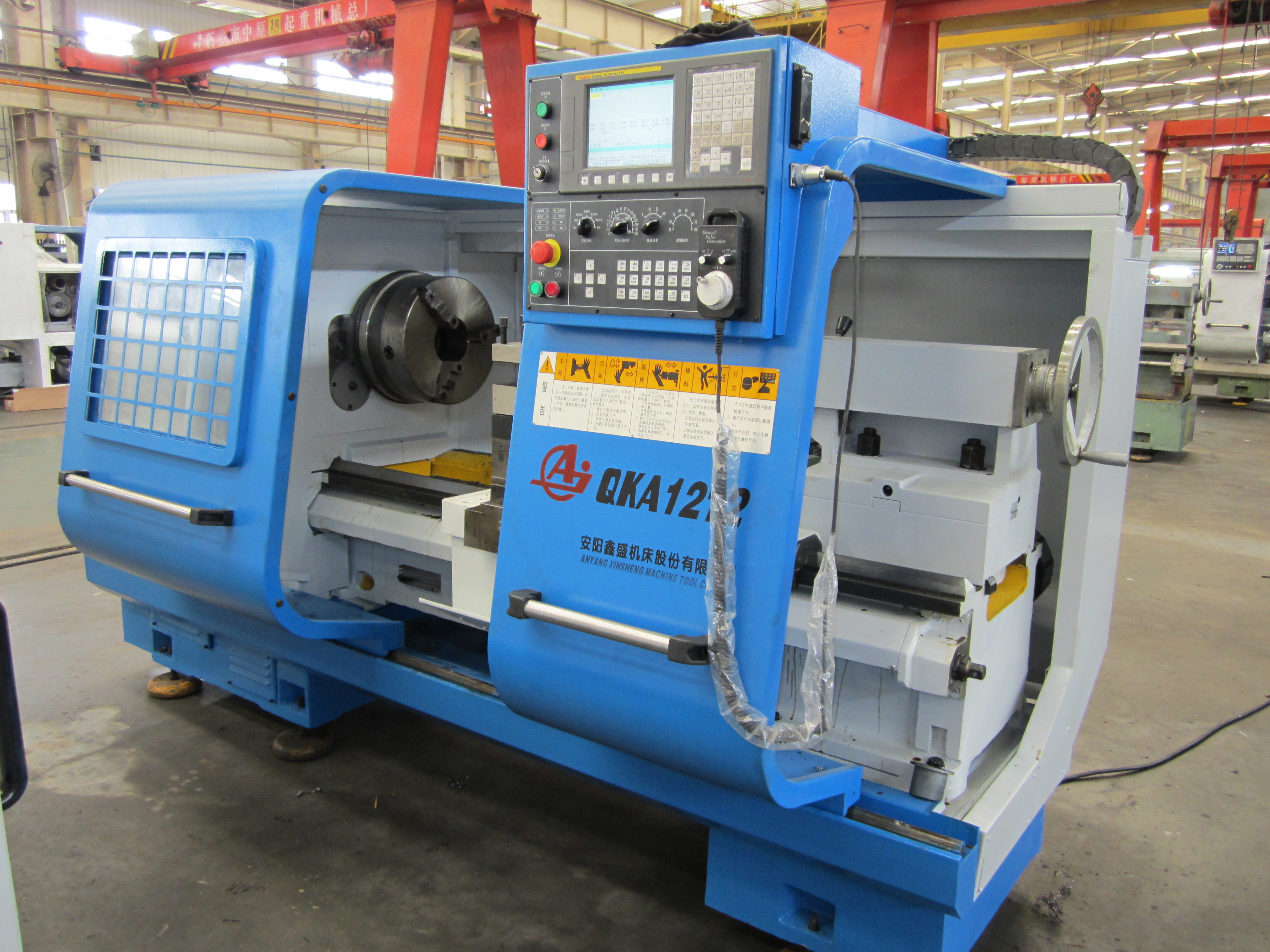 Blue Automatic Pipe Threading Lathes For Metal Cutting Qk1219 Based On Oil Country Cnc Lathe