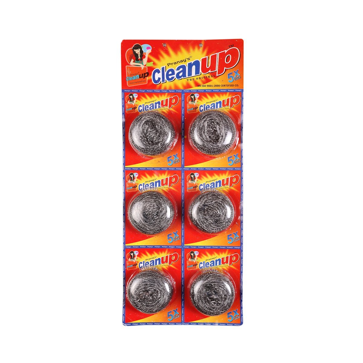 Stainless Steel Kitchen Scrubber - 49.5x25 Cm | Pack Of 6, Rust-proof, Germ-free, Powerful Cleaning Capacity, Soft On Hands