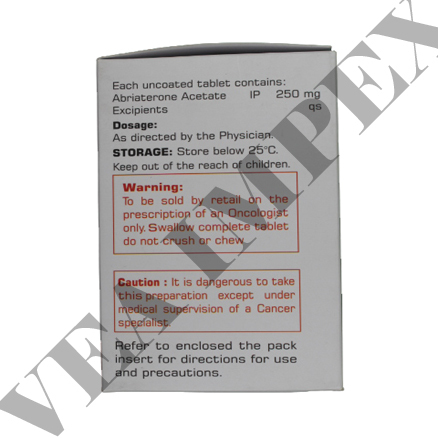 Abiraterone Acetate Tablets - 250mg, Anti-cancer Medication For Metastatic Castration-resistant Prostate Cancer Treatment, Store Below 30â°c