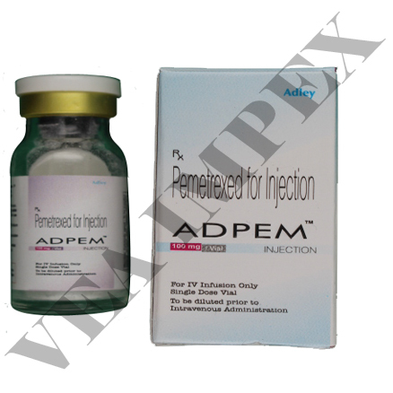 Adpem - 100 mg Pemetrexed Injection | Non-Small Cell Lung Cancer Treatment, Administered Every 3 Weeks, Folic Acid Supplement Required