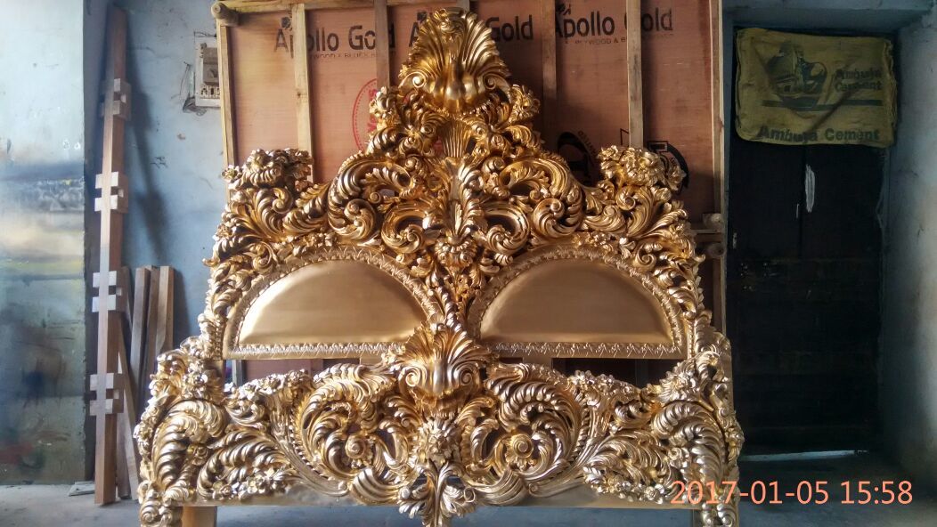 Wooden Bed - Mdf Board Material 1 Foot Height Brown Color | Indian Style Home Furniture Non-foldable Lightweight Design