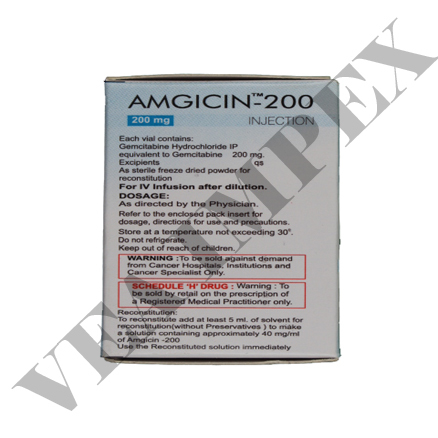 Tablets Amgicin 200 Mg Gemcitabine Injection