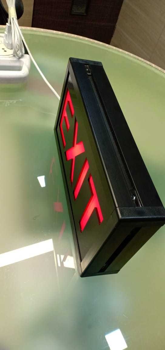 Led Exit Sign Board Application: Shopping Malls Office Metro & Hospital