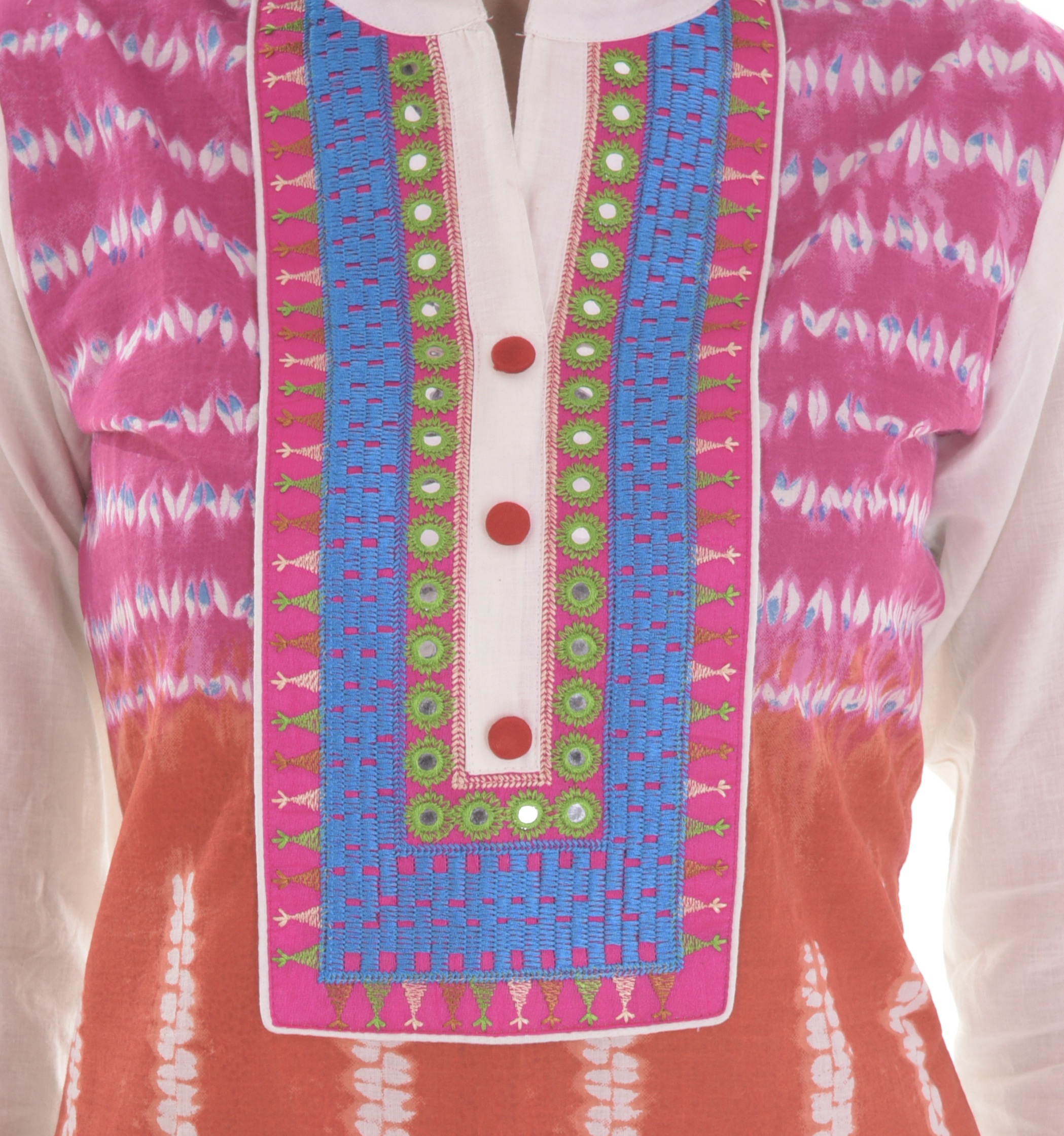 Cotton Stylish Kurti - 100% Cotton, Multi Color, 3/4th Sleeves | Eco-friendly, Breathable, Perfect For Daily Wear, Trendy Check Lining Pattern