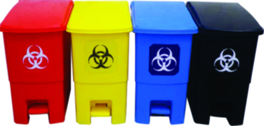 Red Biomedical Waste Trolley