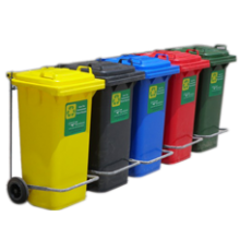 Red Biomedical Waste Trolley
