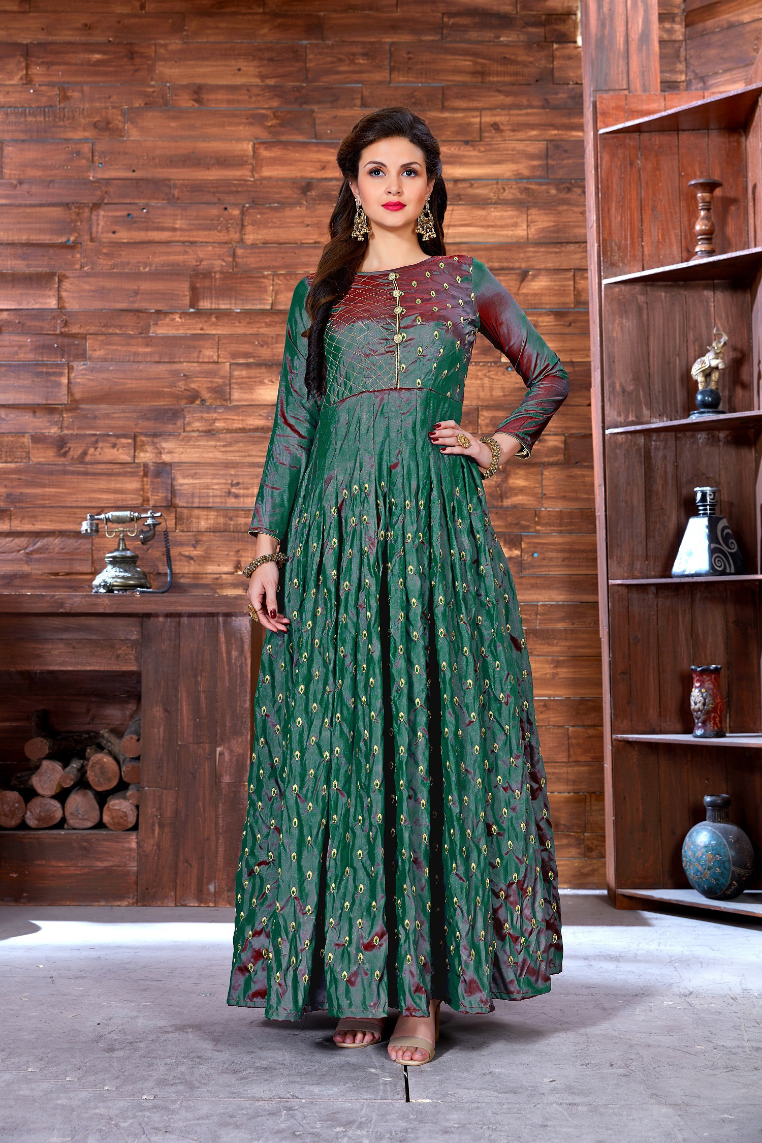 As Per Image Silk Gown