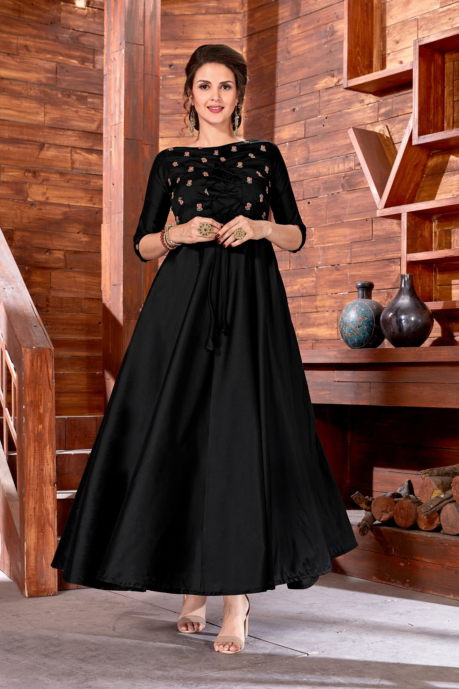 As Per Image Silk Gown