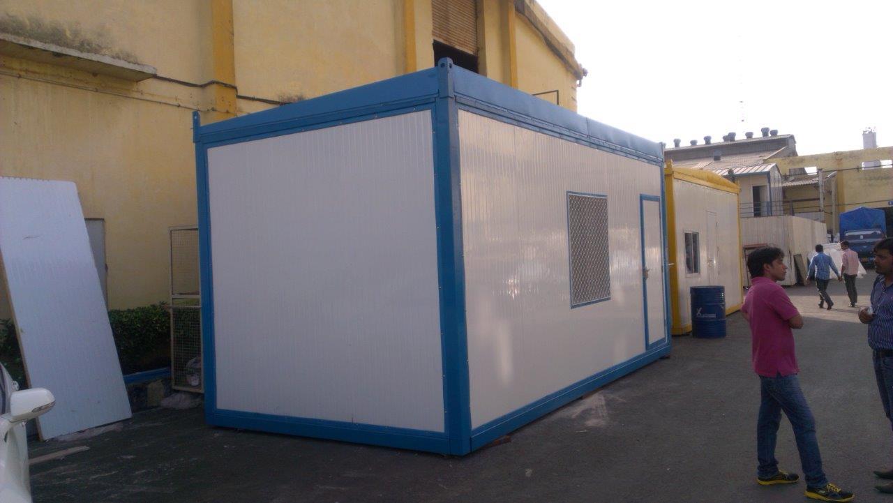 Office Container Cabin - Mild Steel, 5-10 Mm Thickness, White Color | Modish Design, Puf Insulation, Electrical Fittings, Lockable Door, Dust Proof Finish