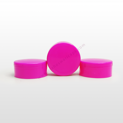Plain Fridge Bottle Cap 46mm - Plastic, 46mm Size, Opaque, Available in Pink, Green, Blue - Internally Threaded, Smooth Finish, Cryogenic Stability
