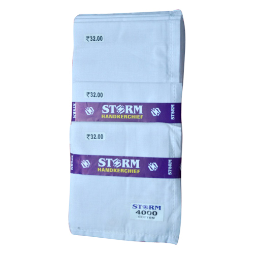Plain White Cotton Handkerchief