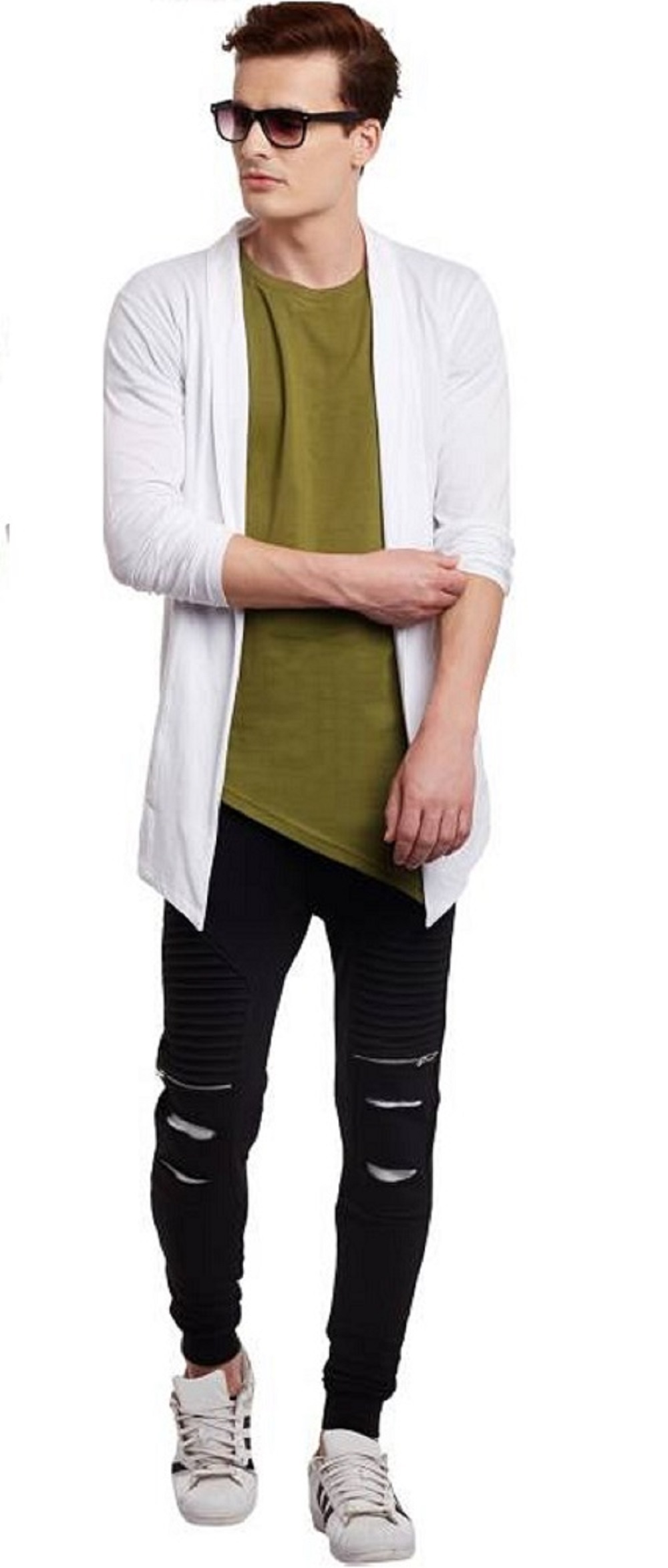 Gifteniaa Men's White Plain Shrug - Cotton Material, Available Sizes L-xxl | Comfortable, Lightweight, Casual Style With Trendy Design
