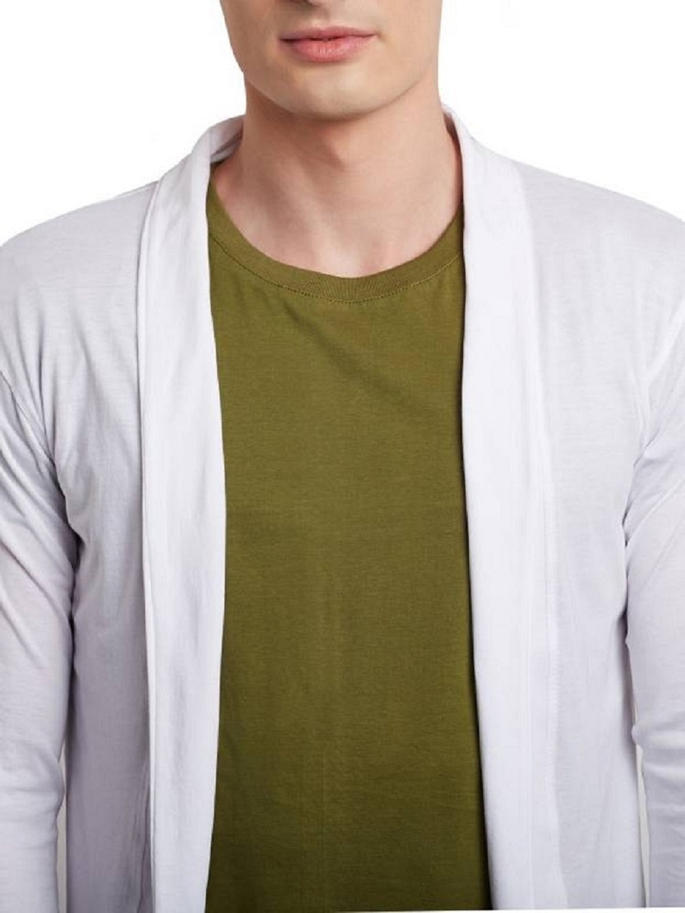 Gifteniaa Men's White Plain Shrug - Cotton Material, Available Sizes L-xxl | Comfortable, Lightweight, Casual Style With Trendy Design