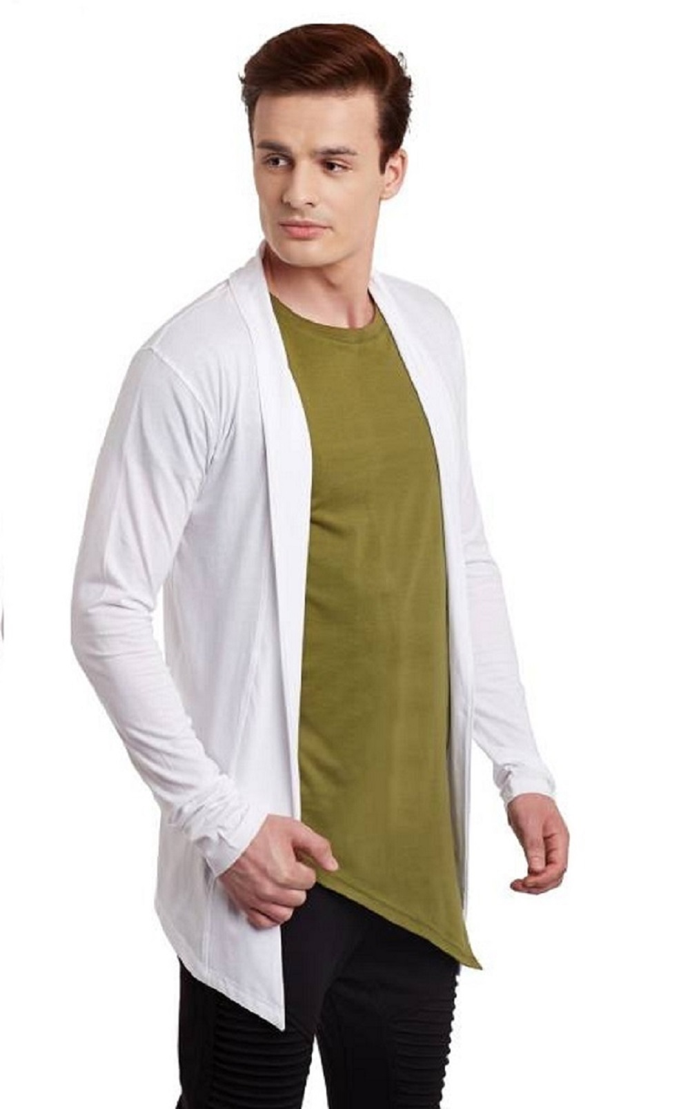 Gifteniaa Men's White Plain Shrug - Cotton Material, Available Sizes L-xxl | Comfortable, Lightweight, Casual Style With Trendy Design