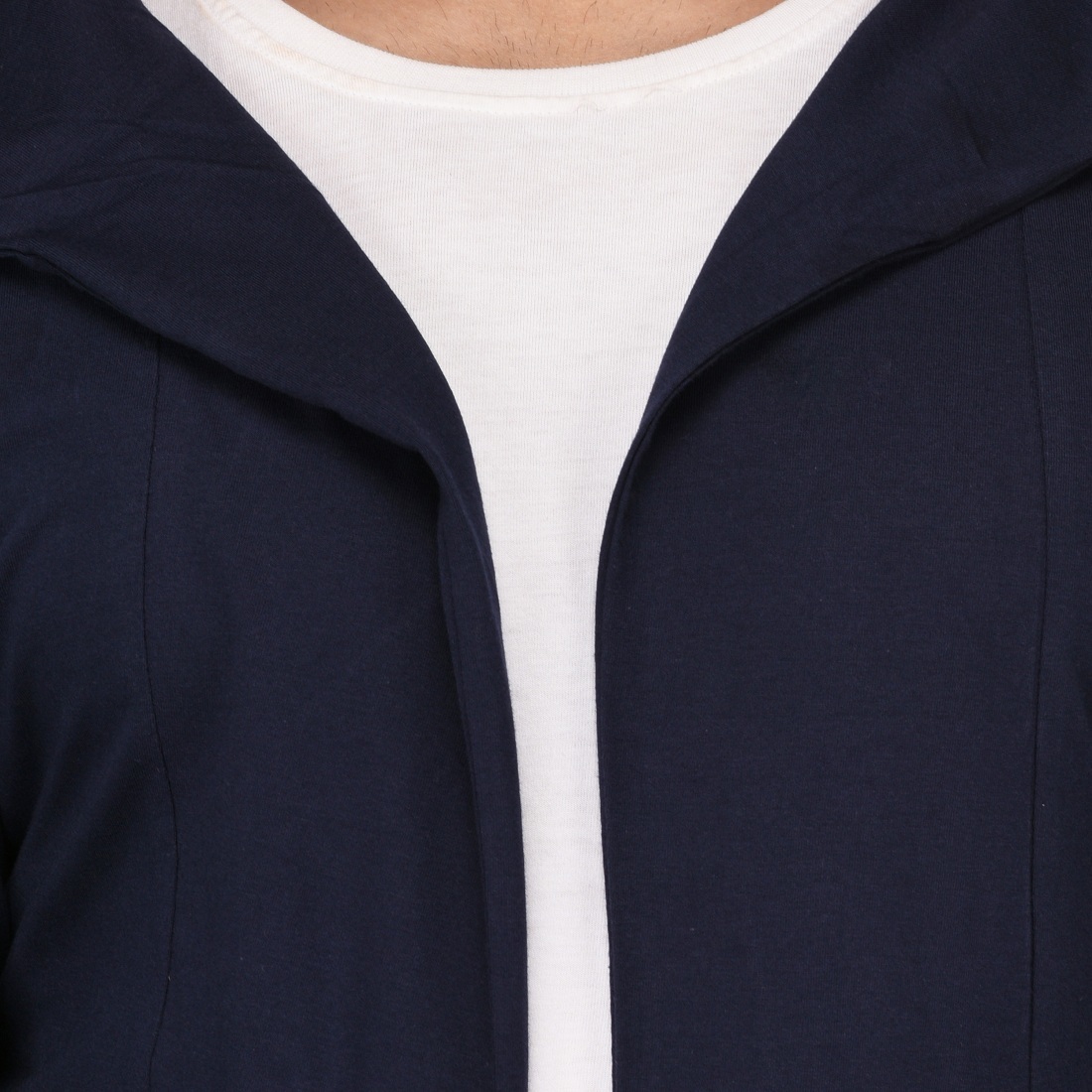 Men's Hooded Navy Blue Shrug Hip Size: 5 Centimeter (Cm)